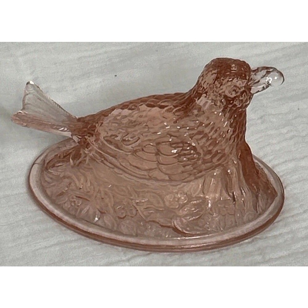 BOYD GLASS 5" ROBIN ON NEST LIGHT ROSE *top Only